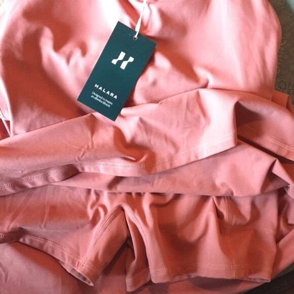 Halara NWT Everyday Wannabe Cloudful Backless Flare Tennis Dress Tawny Orange S - Picture 4 of 12